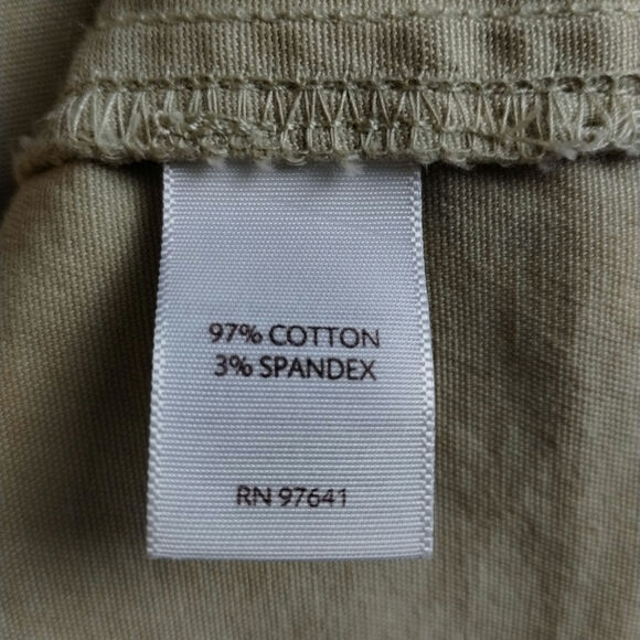 J. Jill Cotton Shirt Dress Khaki live-in-chino Collar Button Roll Tab Utility - Picture 9 of 11